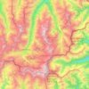 Mapa topográfico Monte Rosa Massiv, altitud, relieve