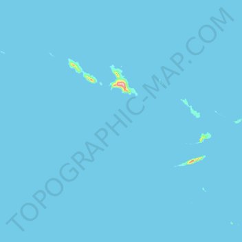 Mapa topográfico Jason Islands, altitud, relieve