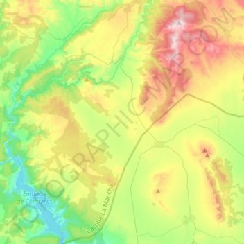 Mapa topográfico Mira, altitud, relieve