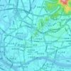 Mapa topográfico Yuexiu, altitud, relieve