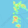 Mapa topográfico Patmos, altitud, relieve