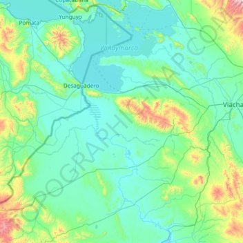 Mapa topográfico Ingavi, altitud, relieve