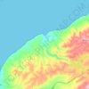 Mapa topográfico Myponga Beach, altitud, relieve