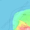 Mapa topográfico Celestún, altitud, relieve