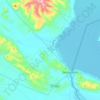 Mapa topográfico Zepita, altitud, relieve