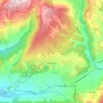 Mapa topográfico Reillanne, altitud, relieve