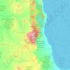 Mapa topográfico Coen, altitud, relieve