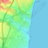 Mapa topográfico Urbanización Mil Palmeras, altitud, relieve