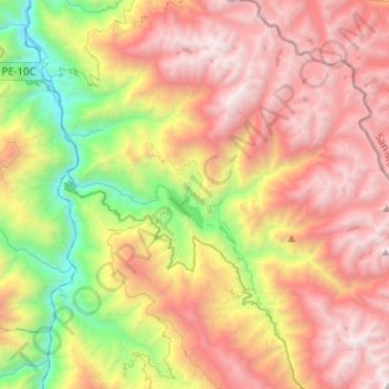 Mapa topográfico Pias, altitud, relieve