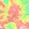 Mapa topográfico Huautla de Jiménez, altitud, relieve