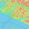 Mapa topográfico Area F (Cowichan Lake South / Skutz Falls), altitud, relieve