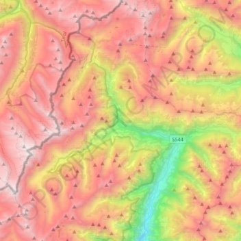 Mapa topográfico Moos in Passeier - Moso in Passiria, altitud, relieve