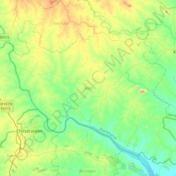 Mapa topográfico Nala, altitud, relieve