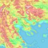 Mapa topográfico Macedonia - Thrace, altitud, relieve