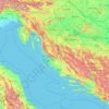 Mapa topográfico Croacia, altitud, relieve