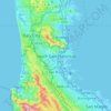 Mapa topográfico South San Francisco, altitud, relieve