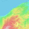 Mapa topográfico Paroisse de New Bandon, altitud, relieve