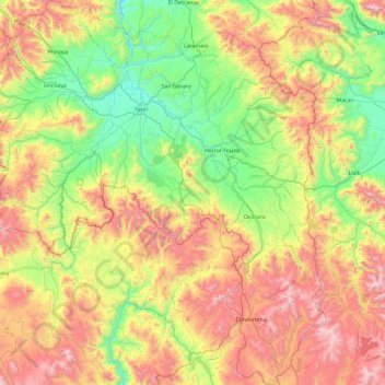 Mapa topográfico Espinar, altitud, relieve