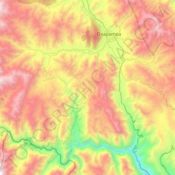 Mapa topográfico Chontabamba, altitud, relieve