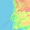 Mapa topográfico Portugal Continental, altitud, relieve
