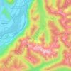 Mapa topográfico Area D (Popkum/Bridal Falls/Wahleach), altitud, relieve