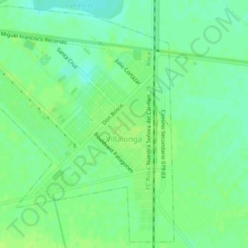 Mapa topográfico Villalonga, altitud, relieve