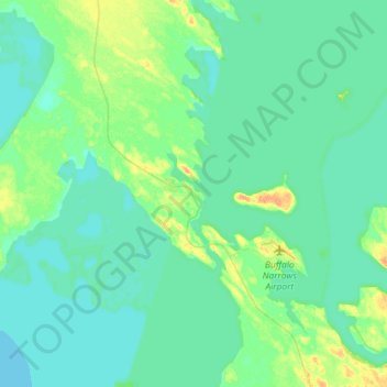 Mapa topográfico Buffalo Narrows, altitud, relieve