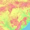 Mapa topográfico Chhattisgarh, altitud, relieve