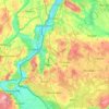 Mapa topográfico powiat gryfiński, altitud, relieve