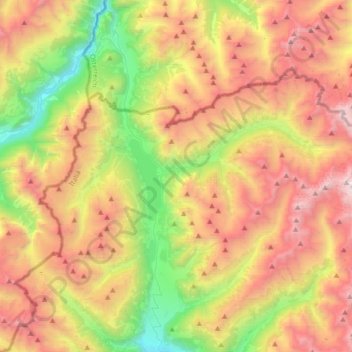 Mapa topográfico Graun - Curon Venosta, altitud, relieve