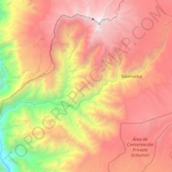 Mapa topográfico Chichas, altitud, relieve