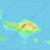 Mapa topográfico Bali, altitud, relieve