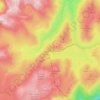 Mapa topográfico Charlotte Pass, altitud, relieve