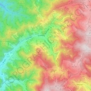 Mapa topográfico Obermünstertal, altitud, relieve