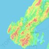 Mapa topográfico Wellington City, altitud, relieve