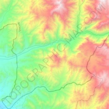 Mapa topográfico Cochas, altitud, relieve