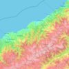 Mapa topográfico Rize, altitud, relieve