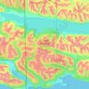 Mapa topográfico Parque Nacional Tierra del Fuego, altitud, relieve