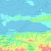 Mapa topográfico Golfo de Cariaco, altitud, relieve
