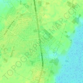 Mapa topográfico San Roman, altitud, relieve