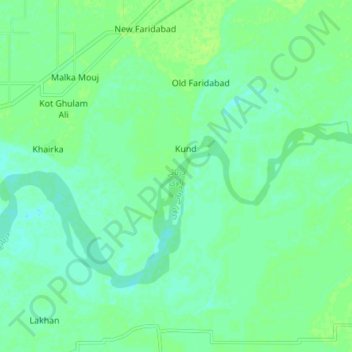 Mapa topográfico Ravi River, altitud, relieve