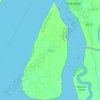 Mapa topográfico Sagar Island, altitud, relieve