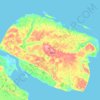 Mapa topográfico Isla Ayon, altitud, relieve