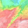 Mapa topográfico Sohiong, altitud, relieve
