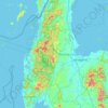 Mapa topográfico Surat Thani Province, altitud, relieve