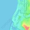 Mapa topográfico Humedal Urbano Sistema de Lagunas de Llolleo Ojos de Mar, altitud, relieve