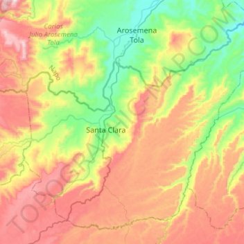 Mapa topográfico Santa Clara, altitud, relieve