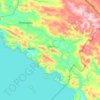 Mapa topográfico Moho, altitud, relieve