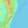 Mapa topográfico Prachuap Khiri Khan Province, altitud, relieve