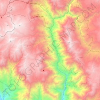 Mapa topográfico Matalaque, altitud, relieve